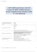 CON 1400 Exam Review with All Correct & 100&percnt; Verified Answers &vert;Actual Complete Exam&vert; Already Graded A&plus; &lpar;Just Released&rpar;