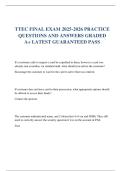 TTEC FINAL EXAM 2025-2026 PRACTICE QUESTIONS AND ANSWERS GRADED A&plus; LATEST GUARANTEED PASS 