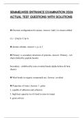 SEMMELWEIS ENTRANCE EXAMINATION 2026 ACTUAL TEST QUESTIONS WITH SOLUTIONS