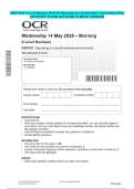 2025 OCR A Level Business H431&sol;01 Operating in a local business environment May QUESTION PAPER and MARK SCHEME MERGED
