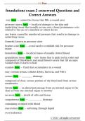 foundations exam 2 crossword Questions and  Correct Answers