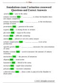 foundations exam 2 urination crossword  Questions and Correct Answers