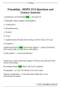 Friendship - HDFS 3313 Questions and  Correct Answers 