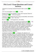 FSA Level 1 Exam Questions and Correct  Answers 