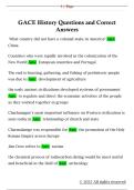 GACE History Questions and Correct  Answers