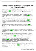 Group Personal Training - NASM Questions  and Correct Answers 