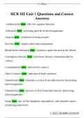 HCB 102 Unit 1 Questions and Correct  Answers
