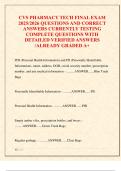 CVS PHARMACY TECH FINAL EXAM  2025&sol;2026 QUESTIONS AND CORRECT  ANSWERS CURRENTLY TESTING  COMPLETE QUESTIONS WITH  DETAILED VERIFIED ANSWERS  &sol;ALREADY GRADED A&plus; 