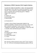 Biochemistry APMLE Questions With Complete Solutions