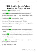 HESC 212&colon; Ch 1 Intro to Pathology  Questions and Correct Answers 