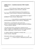 APMLE Part 2 &ndash; Anesthesia Questions With Complete Solutions