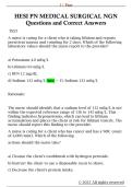 HESI PN MEDICAL SURGICAL NGN  Questions and Correct Answers 