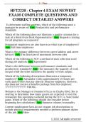 HFT2220 - Chapter 4 EXAM NEWEST  EXAM COMPLETE QUESTIONS AND  CORRECT DETAILED ANSWERS