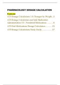 Pharmacology Dosage Calculation Exam Bank &vert; Verified Questions and Answers &vert; 2025 Nursing Prep