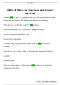 HSC212 Midterm Questions and Correct  Answers
