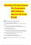 Test Bank for Genetics&colon; From Genes to Genomes&comma; 6th Edition &mdash; Complete Questions & Rationales by Hartwell &vert; Verified 2025&ndash;2026 Study Guide