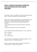 BLOCK 1 MATERIEL MANAGEMENT APPRENTICE 2025/26 QUESTIONS WITH 100% VERIFIED SOLUTIONS.