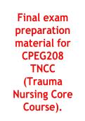 Final exam preparation material for CPEG208 TNCC &lpar;Trauma Nursing Core Course&rpar;