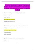 Certified Medical-Surgical Registered Nurse Sample Questions and Answers &vert; Latest Version &vert; 2025&sol;2026 &vert; Correct &  Verified