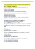 CHIA CERTIFICATION TEST PAPER UPDATED QUESTIONS AND ANSWERS GRADED A&plus;