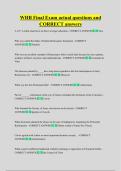 WHB Final Exam actual questions and  CORRECT answers