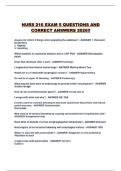 NURS 216 EXAM 5 QUESTIONS AND CORRECT ANSWERS 2026&excl;&excl;