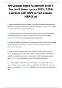  RN Concept-Based Assessment Level 1 Practice B&lpar;Latest Update 2025 &sol; 2026&rpar; Questions with 100&percnt; Correct Verified Answers &lbrack; Grade A&rsqb;- Chamberlain