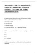 SERVSAFE FOOD PROTECTION MANAGER CERTIFICATION EXAM PREP 2026 WITH COMPLETE QUESTIONS AND VERIFIED ANSWERS GRADED A&plus;