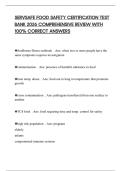 SERVSAFE FOOD SAFETY CERTIFICATION TEST BANK 2026 COMPREHENSIVE REVIEW WITH 100&percnt; CORRECT ANSWERS