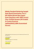      Milady Standard Barbering Sample State Board Examination Test 2 - 6th Edition&vert;Brand New Expert Exam Questions with 100&percnt; Correct Clear Verified Answers&vert;All Graded A&plus;&vert;Latest Premium Update&lpar;2025&rpar;&vert;100&percnt; Guaranteed Success&period;