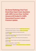  BU Dental Radiology Final Test&vert; Brand New Expert Exam Questions with 100&percnt; Correct Clear Verified Answers&vert;All Graded A&plus;&vert;100&percnt; Guaranteed Success&vert; Latest Premium Update&period;