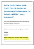 Red Hat Certified Engineer &lpar;RHCE&rpar;  Practice Exam 100 Questions And  Correct Answers &lpar;Verified Answers&rpar; Plus  Rationales 2026 Q&A &vert; Instant  Download Pdf 