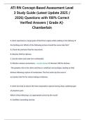 ATI RN Concept-Based Assessment Level 3 Study Guide &lpar;Latest Update 2025 &sol; 2026&rpar; Questions with 100&percnt; Correct Verified Answers &lbrack; Grade A&rsqb;- Chamberlain