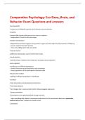 Comparative Psychology&colon; Eco-Devo&comma; Brain&comma; and Behavior Exam Questions and answers