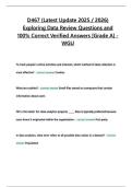 D467 &lpar;Latest Update 2025 &sol; 2026&rpar; Exploring Data Review Questions and 100&percnt; Correct Verified Answers &lbrack;Grade A&rsqb; - WGU