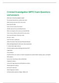 Criminal Investigation MPTC Exam Questions  and answers 