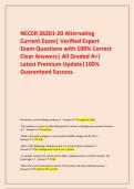   NCCER 26201-20 Alternating Current Exam&vert; Verified Expert Exam Questions with 100&percnt; Correct Clear Answers&vert; All Graded A&plus;&vert; Latest Premium Update&vert;100&percnt; Guaranteed Success&period;