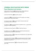 CRIMINAL INVESTIGATIONS MPTC BRIDGE  Exam Questions and answers 