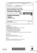 2025  Pearson Edexcel  A LEVEL  English Literature PAPER 2 QUESTION PAPER &colon; Prose &lpar;9ET0&sol;02
