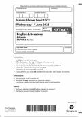2025  Pearson Edexcel  A LEVEL  English Literature PAPER 3  QUESTION PAPER &colon;  Poetry &lpar;9ET0&sol;03