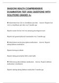 SHADOW HEALTH COMPREHENSIVE EXAMINATION TEST 2026 QUESTIONS WITH SOLUTIONS GRADED A&plus;