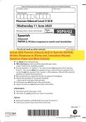 Actual 2025 Pearson Edexcel GCE In Spanish 9SP0&sol;02 Written Response to Works and Translation Merged Question Paper and MarkScheme