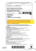 Actual 2025 Pearson Edexcel GCE In Statistics 9ST0&sol;01 &colon; Data and Probability Merged Question Paper and Mark Scheme