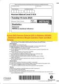 Actual 2025 Pearson Edexcel GCE In Statistics 9ST0&sol;02 &colon; Statistical Inference Merged Question Paper and Mark Scheme