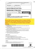 Actual 2025 Pearson Edexcel GCE In Turkish 9TU0&sol;01 Translation into English&comma; Reading comprehension and Writing in Turkish Merged Question Paper and Mark Scheme