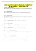ECON 2110 FINAL EXAM CLEMSON QUESTIONS WITH CORRECT ANSWERS 2025