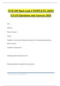 NUR 205 final exam COMPLETE &lpar;2025&rpar; EXAM Questions and Answers 2026