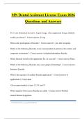 MN Dental Assistant License Exam 2026 Questions and Answers