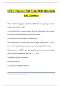 CPCT Practice Test Exam 2026 Questions and Answers