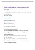 Differential Equations Exam Questions and  answers 